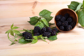 Blackberries on table