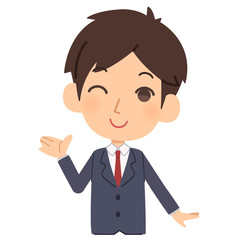 説明する会社員