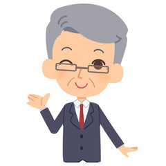 説明する会社員