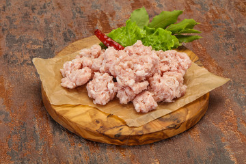 Homemade pork minced meat for cooking