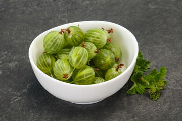 Fresh ripe green sweet gooseberry