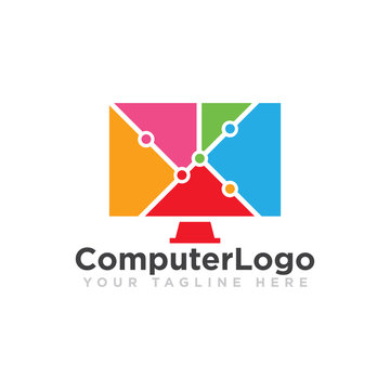 Computer Logo Icon Design Vector