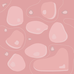 Modern abstraction on a pink background. Hand drawn 