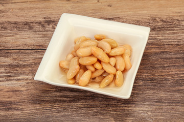 White beans kidney in the bowl