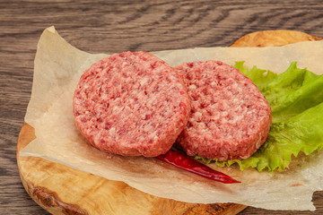 Raw beef cutlet for burger