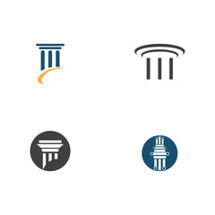 Set Column Logo Template vector symbol