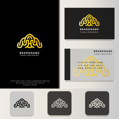 Elegant abstract logo design with business card design templates.Modern minimalist style.