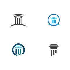 Set Column Logo Template vector symbol