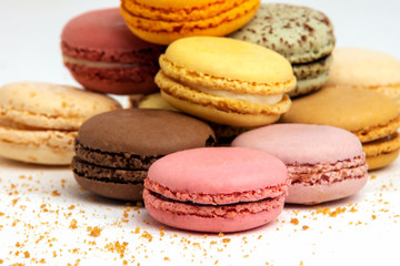 Détail sur des macarons multicolores