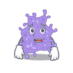 Cartoon design style of staphylococcus aureus showing worried face