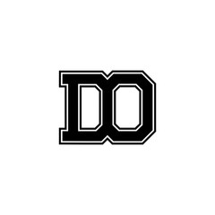Black and white letter DO initial logo icon