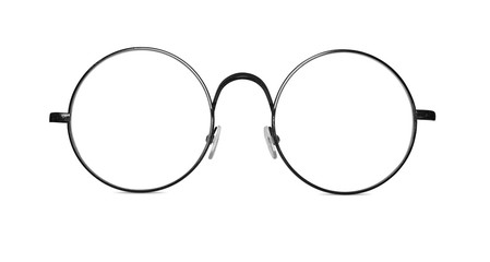 Circle vintage glasses. Round eyeglasses isolated