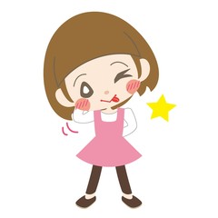 舌を出して笑う女の子