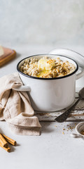 Oat Porridge in a Sauce Pan