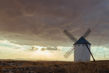 Windmill at sunset