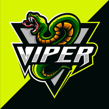 Viper snake mascot esport vector logo design