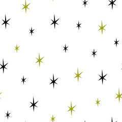 Seamless pattern with small stars. Starry sky background. Design template for wallpaper, wrapping, textile.