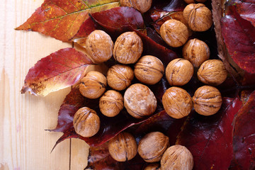 Walnuts on table