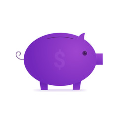 Piggy bank savings isolated icon. Wealth and investment, retirement planning and insurance concept. Bank services and financial tools. Saving cash in moneybox cartoon vector illustration.