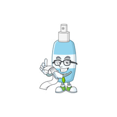 Mascot cartoon concept of spray hand sanitizer with menu list