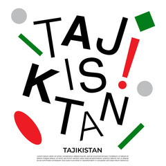 Set of country name with geometric elements : Vector Illustration