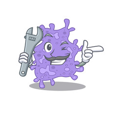 A picture of staphylococcus aureus mechanic mascot design concept