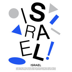 Set of country name with geometric elements : Vector Illustration