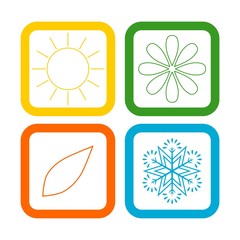 Fototapeta na wymiar Four seasons winter spring summer autumn icon 