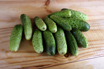 Cucumbers on table