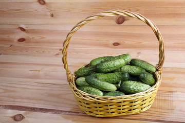 Cucumbers on table