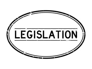 Grunge black legislation word oval rubber seal stamp on white background