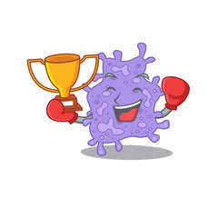 An elegant boxing winner of staphylococcus aureus mascot design style