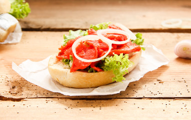 Seelachsbrötchen Lachsbrötchen Fischbrötchen