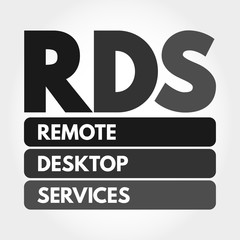 RDS - Remote Desktop Services acronym, technology concept background