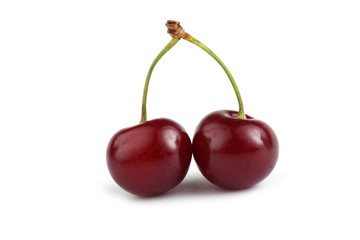 Cherries isolated on white background