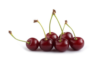 Cherries isolated on white background