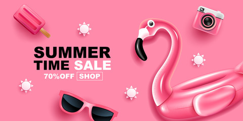 Summer Sale, Banner Layout Design, vector Illustration. - obrazy, fototapety, plakaty