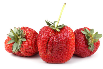 Strawberries isolated on white background