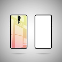 Smartphones. front and back view illustration.