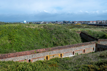 View of the fort known as Littlehampton Redoubt which was built in 1854 and currently being...