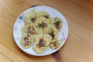Baked potatoes with meat
