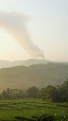 blurred sunrise over the hills