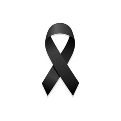 Black ribbon. Remembrance sign. Vector illustration