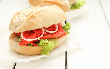 Lachsbrötchen Seelachsbrötchen Fischbrötchen