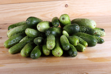 Cucumbers on table