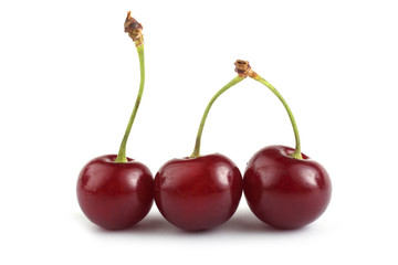 Cherries isolated on white background