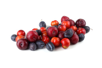 Plums isolated on white