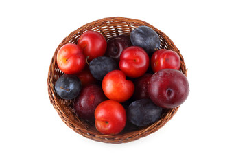 Plums isolated on white