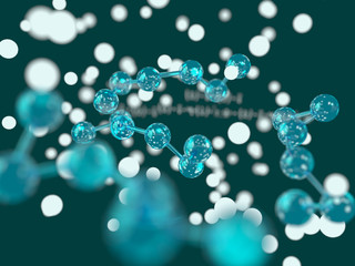 Abstract molecule and formula background 3d illustration