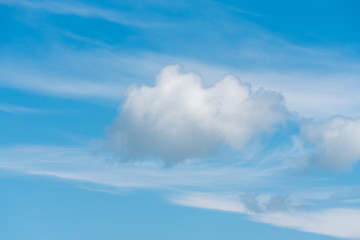 Fluffy cloud and a blue sky background